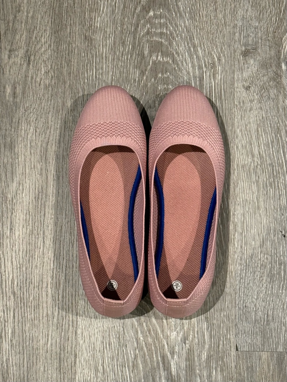Knit Slip-On Ballet Flats in Dusty Pink
